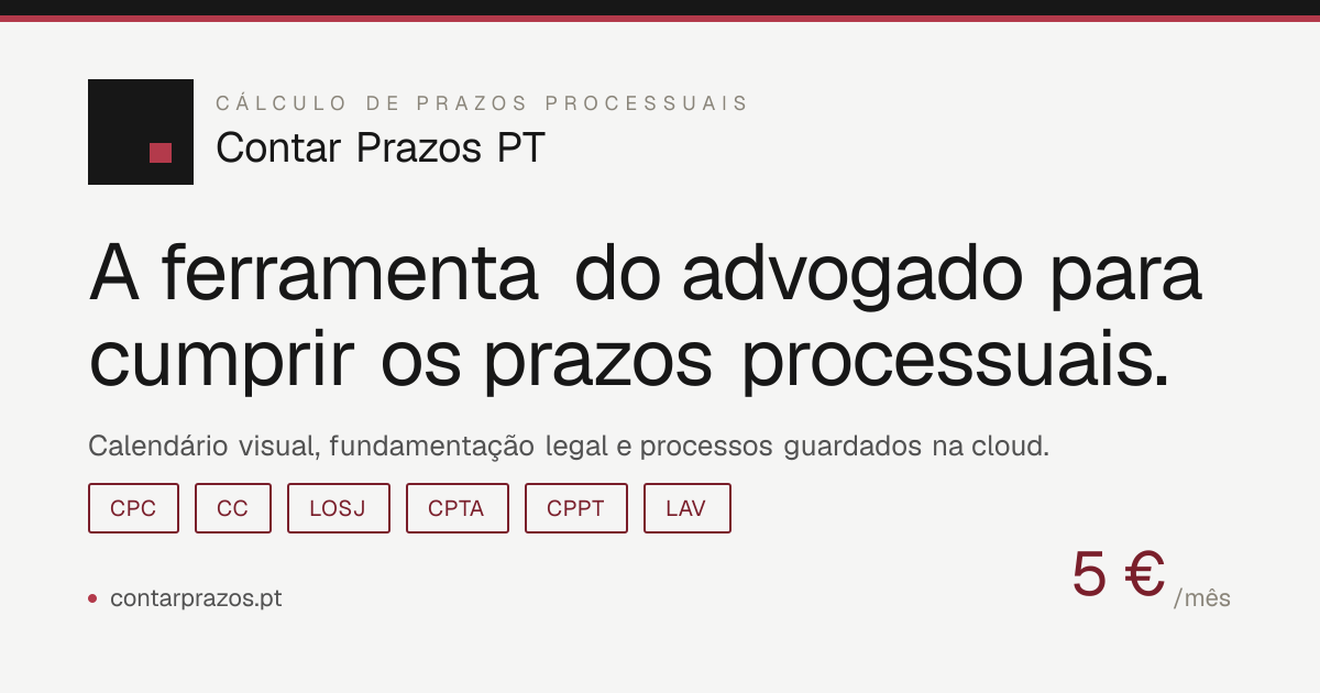 Contar Prazos PT — Contador de prazos processuais